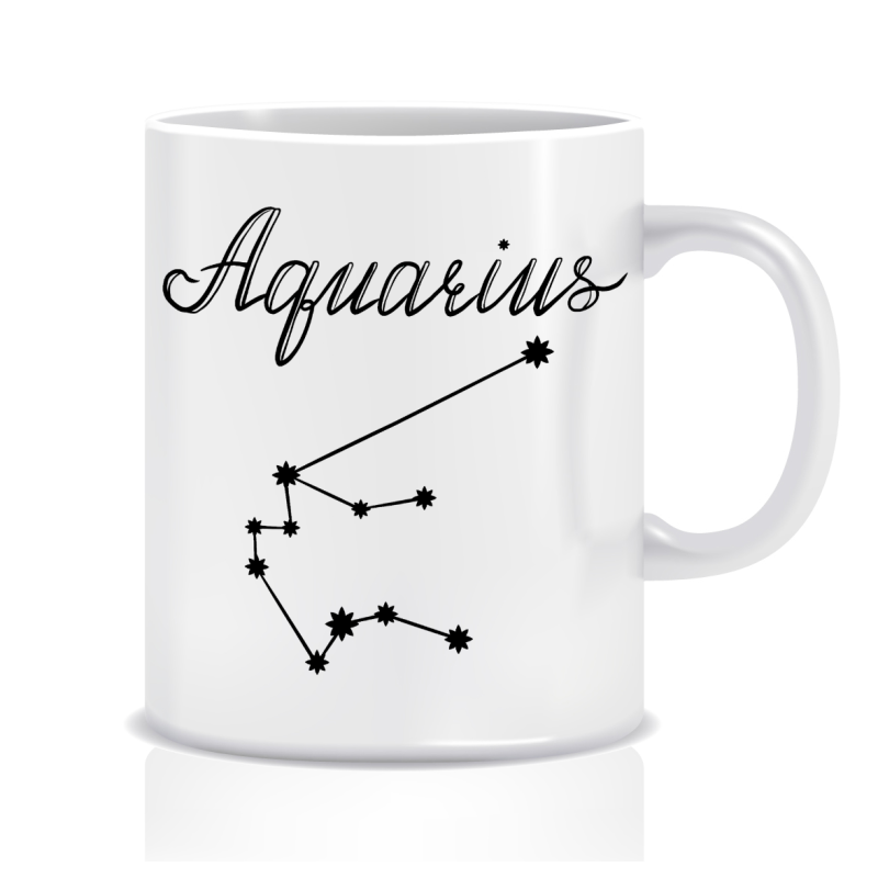 Kubek z grafiką astrologia 2 (znak zodiaku wodnik aquarius)