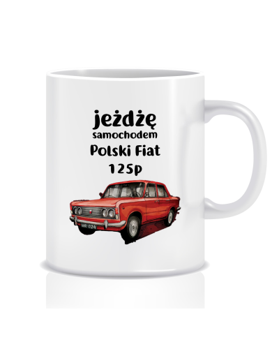 Kubek z grafiką Fiat 125P (jeżdżę 125p)
