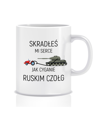 Kubek z grafiką dla chłopaka (jak cyganie ruskim czołg)