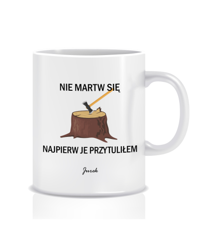 Kubek z grafiką dla drwala (imię, drwal)