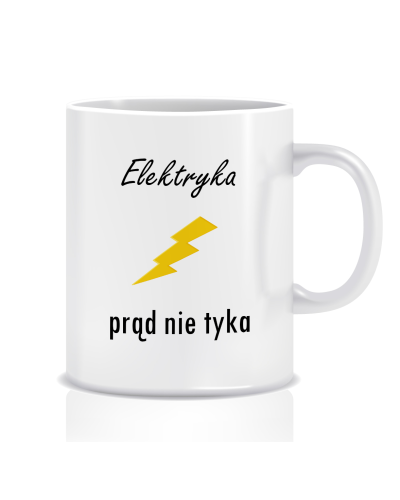 Kubek z grafiką dla elektryka (imię, prąd nie tyka)
