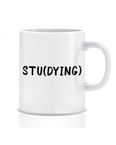 Kubek z grafiką dla studenta (stu dying)