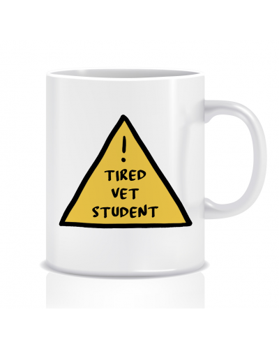 Kubek z grafiką dla studenta (tired student)