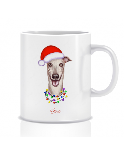 Kubek z grafiką Greyhound Boże Narodzenie (imię, świąteczny)