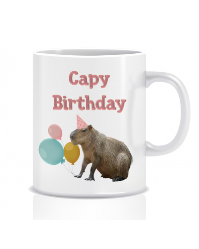 Kubek Capybara urodzinowa (Kapibara Capy Birthday)