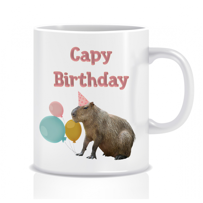 Kubek Capybara urodzinowa (Kapibara Capy Birthday)