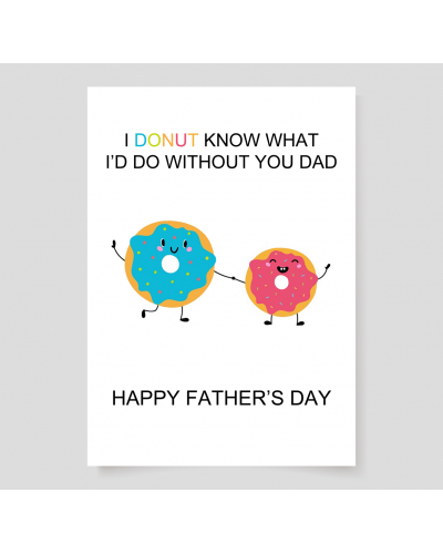 Kartka z grafiką dla taty (dzień ojca, donut)