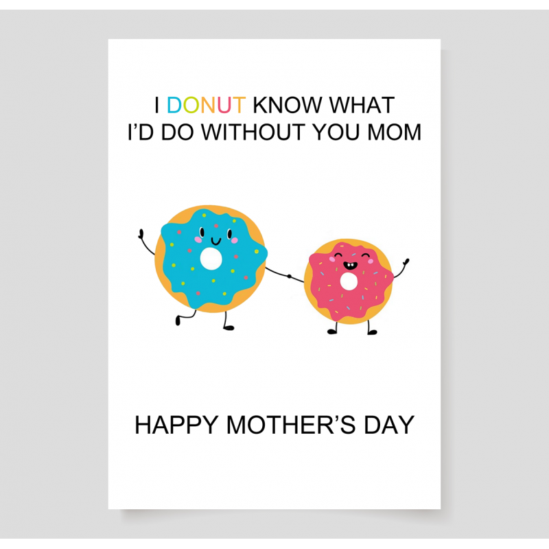 Kartka z grafiką dla mamy (dzień matki, donut)