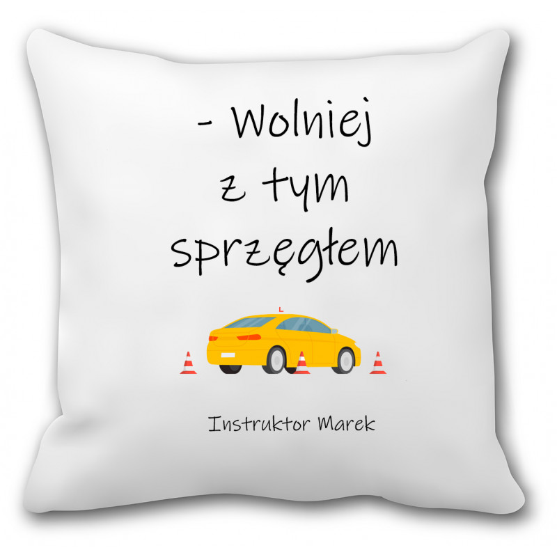 Poduszka dla instruktora jazdy (imię, sprzęgło) - mitzu.pl