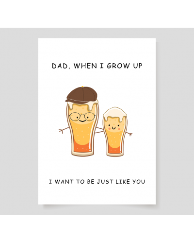 Kartka z grafiką dla taty (dzień ojca, beer)