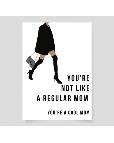 Kartka z grafiką dla mamy (dzień matki, cool mom)