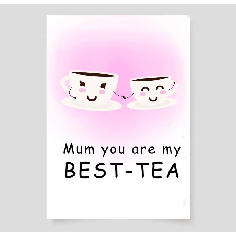 Kartka z grafiką dla mamy (dzień matki, best tea)