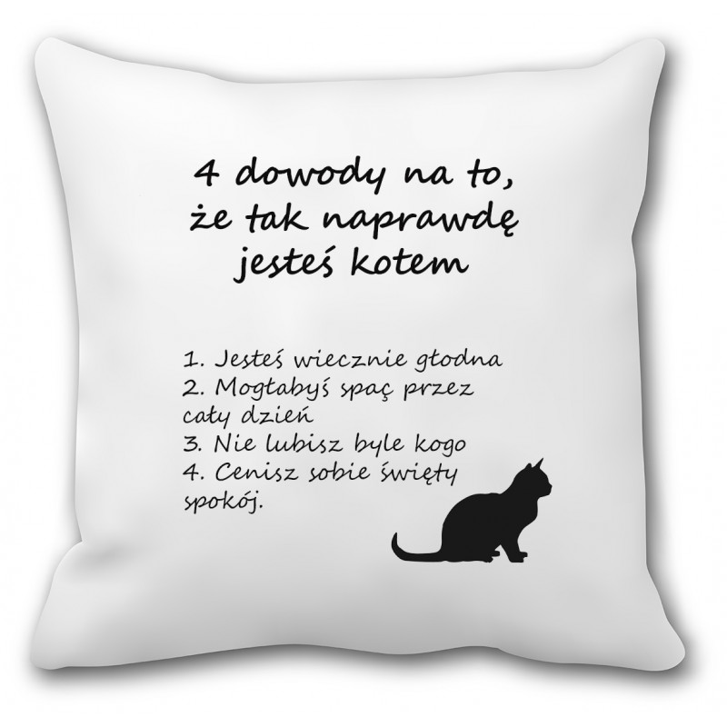 Poduszka dla kociary (dowody na to, że jesteś kotem) - mitzu.pl