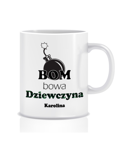 Kubek z grafiką dla dziewczyny (imię, bombowa)