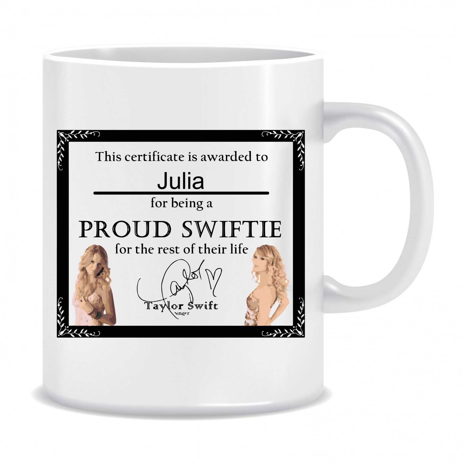 Kubek Taylor Swift (proud swiftie, certyfikat)