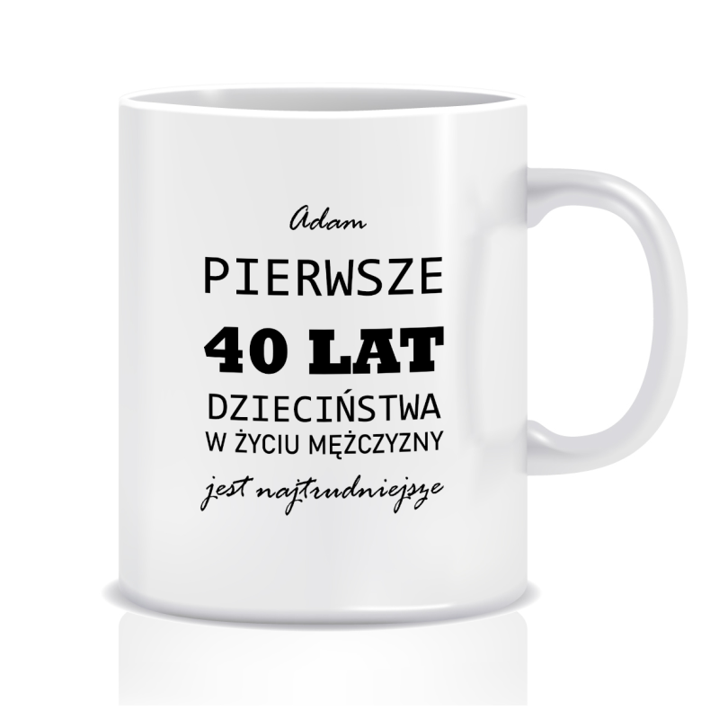 Kubek na 30, 40, 50, 60 urodziny (imię, pierwsze lat jest