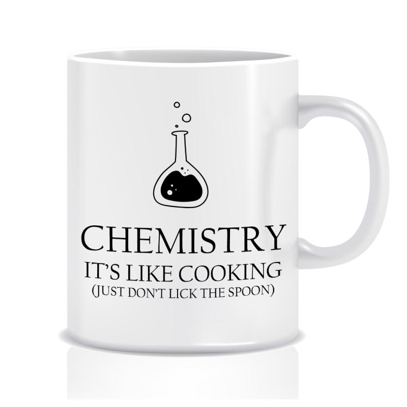 Kubek z grafiką dla nauczyciela chemii (chemistry like cooking)