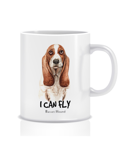 Kubek z grafiką motyw zwierząt (BASSET HOUND)