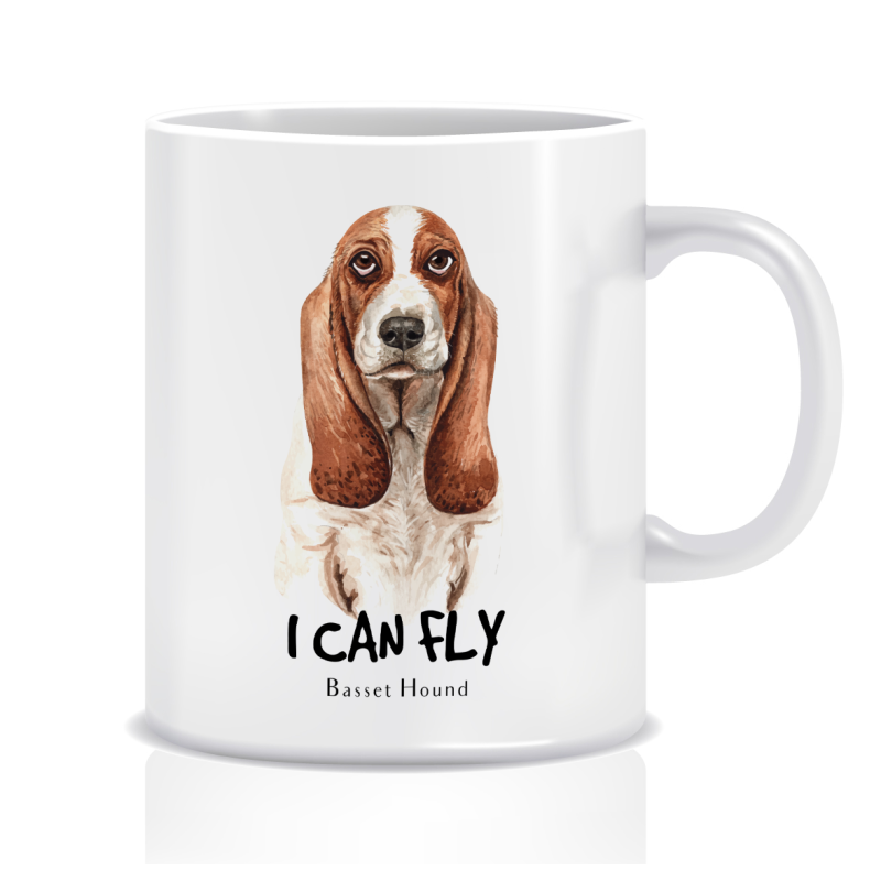 Kubek z grafiką motyw zwierząt (BASSET HOUND)