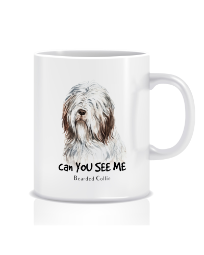 Kubek z grafiką motyw zwierząt (BEARDED COLLIE)