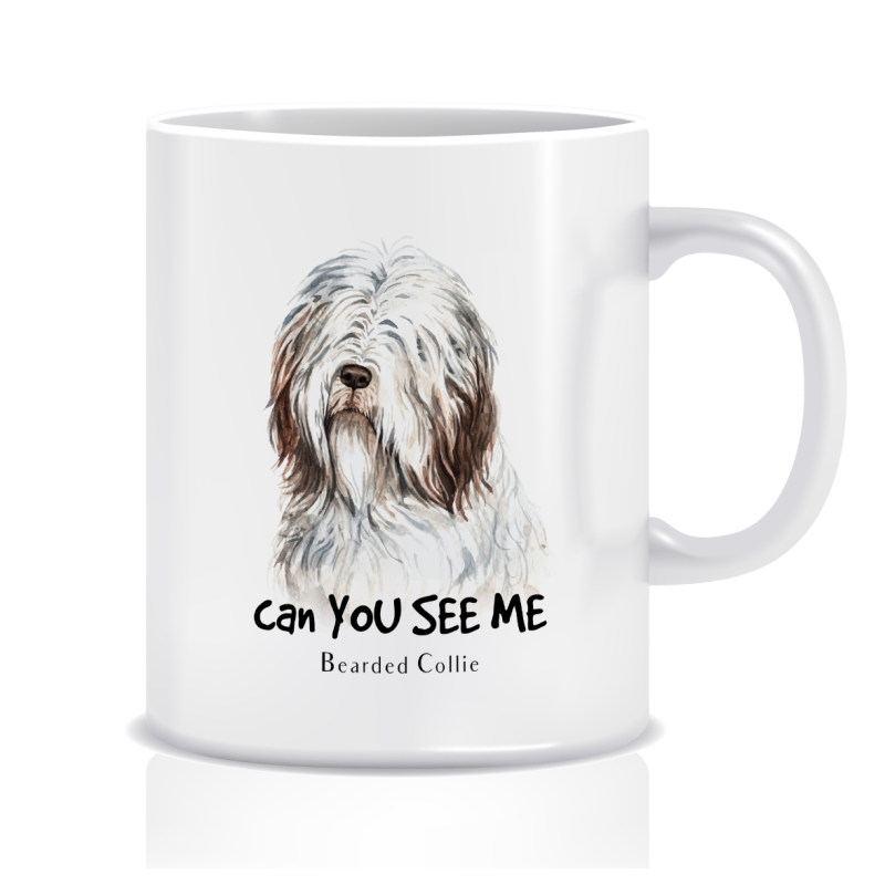 Kubek z grafiką motyw zwierząt (BEARDED COLLIE)