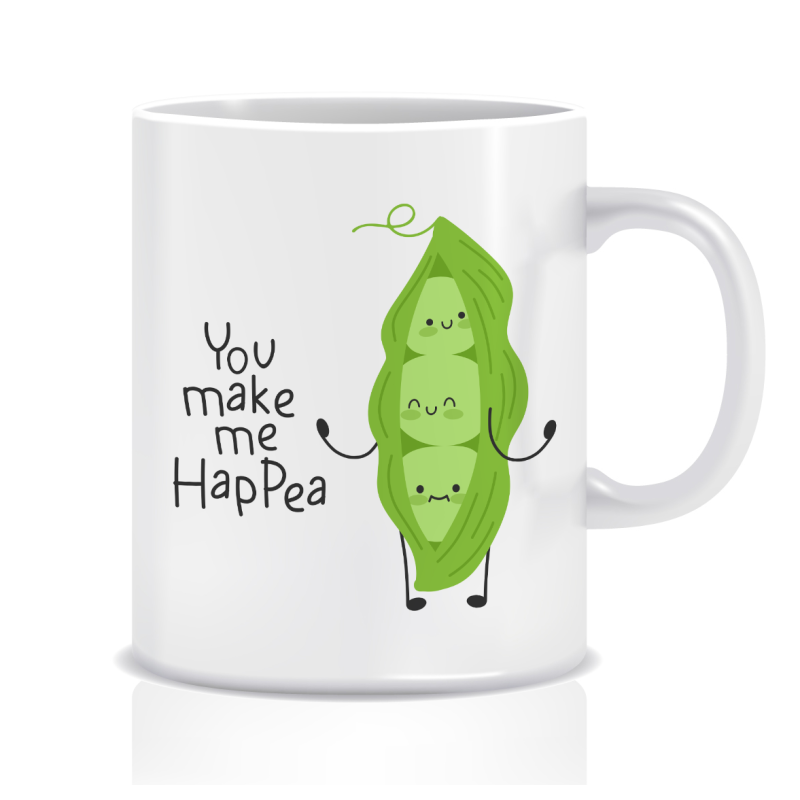 Kubek z grafiką śmieszny (you make me happea)